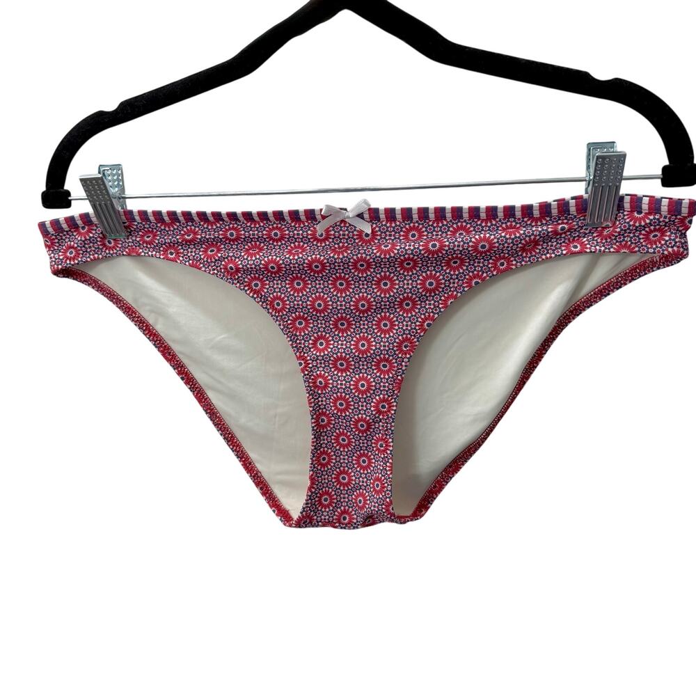 Solid & Striped The Daphne Swim Bikini Bottom Mosaic Floral Red XL NWT